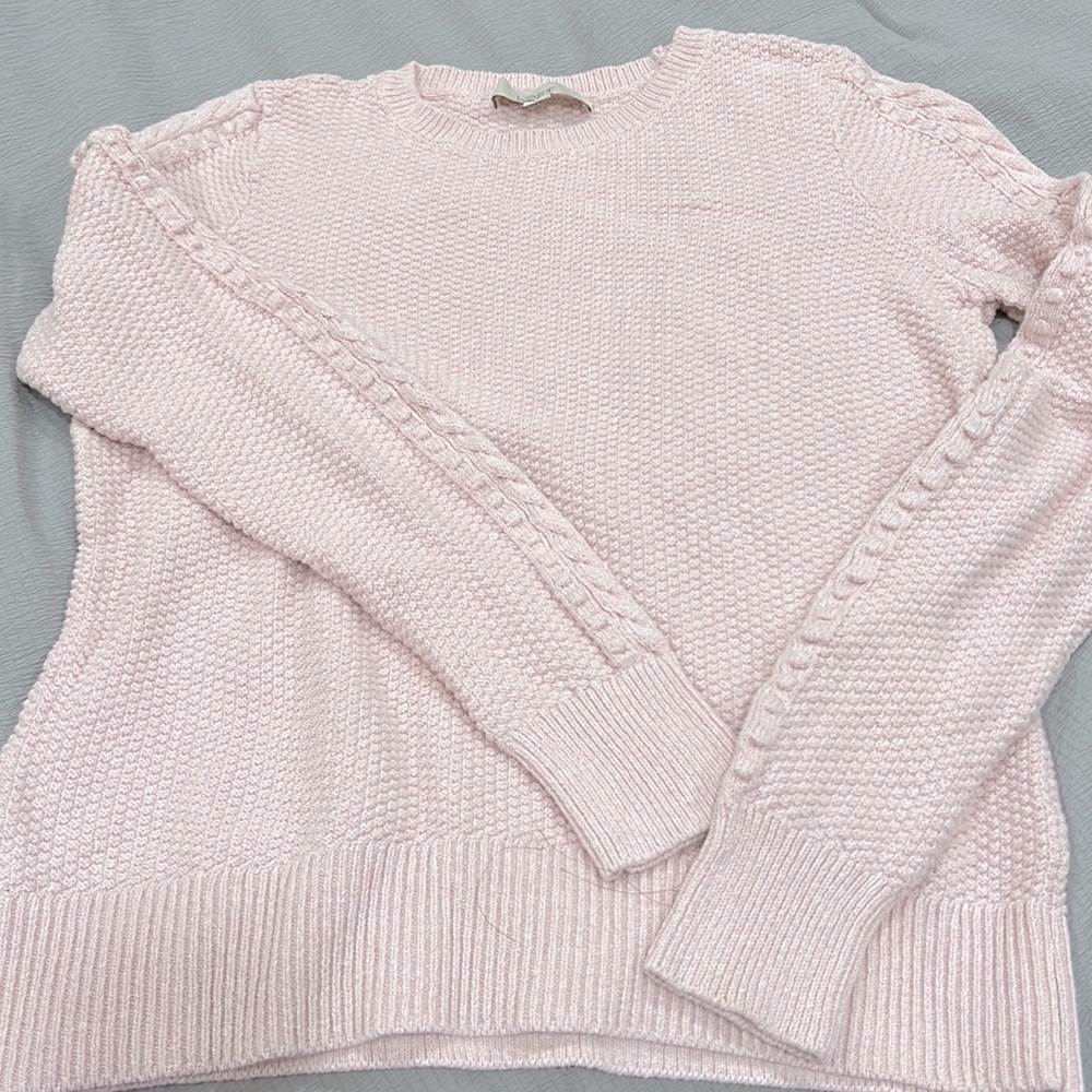 Loft pink cotton sweater small